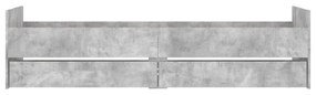 betonszürke ágykeret fiókokkal 90x200 cm