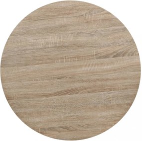 kerek, tölgyfa színű MDF/acél bisztró asztal 80 x 75 cm