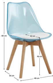 Étkezőszék Bralla 2 (átlátszó + kék + bükk + fehér) . 1116241
