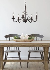 Bronzszínű fém függőlámpa ø 55 cm Country – Reality