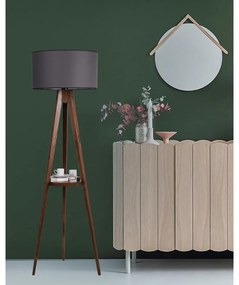 Fekete-barna állólámpa textil búrával (magasság 176 cm) Sehbalı Tripod – Opviq lights