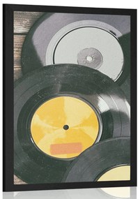 Poszter régi gramofonlemezek