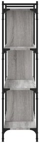 4 szintes szürke sonoma színű fa könyvespolc 76 x 32 x 123 cm