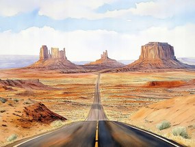 Vászonkép Canvas Monument Valley Út Sivatag Usa Utah 80x60