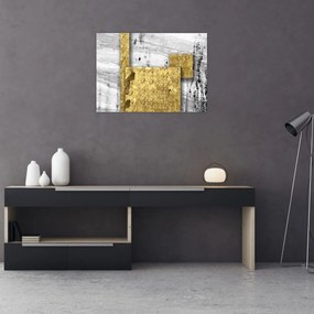 Üveg kép - Arany négyzetek N⁰1 (70x50 cm)