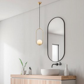Mudoni MR-837-1 arany fém és üveg függőlámpa, Ø15 cm
