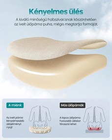 SONGMICS ergonomikus irodai szék fejtámlával, felhajtható kartámaszokkal, max. 150 kg, cappuccino bézs