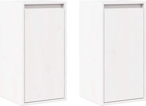 vidaXL 2 db fehér tömör fenyőfa faliszekrény 30 x 30 x 60 cm