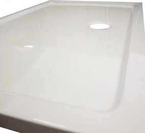 Modena Slim aszimmetrikus szögletes akril zuhanytálca, 80x120x5,5 cm-es méretben