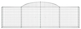6 db íves horganyzott vas gabion kosár 300x30x80/100 cm