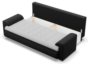 Tokio kanapéágy, fonott + műbőr, szürke - fekete