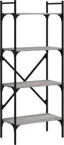vidaXL 4 szintes szürke sonoma színű fa könyvespolc 56x31,5x138,5 cm