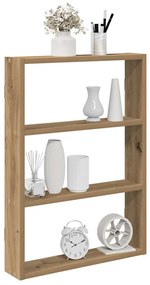 kézműves tölgy színű szerelt fa fali polc 43 x 9 x 60 cm