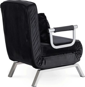 FOTEL BART Czarny Welurowy