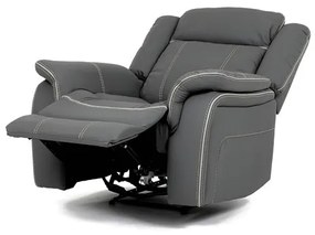 Elektromos vezérlésű szürke ökobőr dönthető fotel. TV-4119 GREY