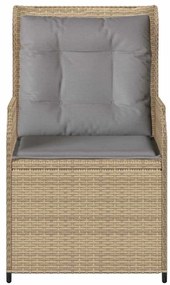 Kerti pad párnával 2 pcs Bézs Poli rattan