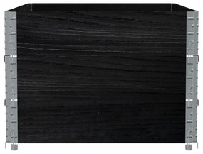 vidaXL fekete tömör fenyőfa kerti növénytartó 120 x 80 cm