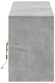 betonszürke szerelt fa TV-szekrény LED-ekkel 180 x 34 x 50 cm