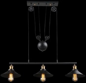Globo 15053-3 Függeszték fekete,állítható magsság, 90-180 cm, LxBxH:920x220x1800, exkl. 3xE27 60W 230V