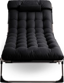 Leżak Ogrodowy Łóżko Polowe VENUS Czarne