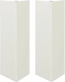 Kerti virágtartó, 2 db, fehér, háromszögletű, 30x26x75 cm, acél