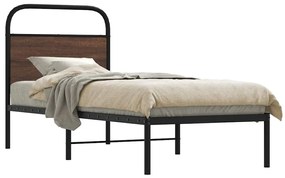 ágykeret matrac nélkül 75x190 cm barna tölgyfa műfa