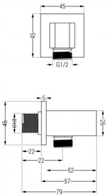 Mexen Uno, rejtett zuhanygarnitúra DR45, króm, 71435DR45-00