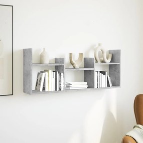 betonszürke szerelt fa faliszekrény 100 x 18 x 40 cm