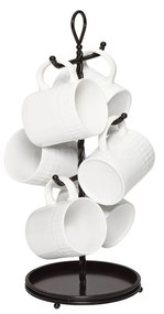 Antikolt fekete fém bögretartó állvány Mikasa