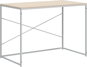 vidaXL fehér-tölgyszínű szerelt fa számítógépasztal 110 x 60 x 70 cm