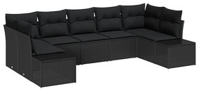 Kerti Kanapé Szett 7 pcs Fekete 289 x 154 x 85 cm Poli rattan