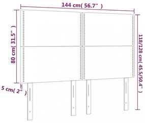 4 db sötétbarna szövet fejtámla 72 x 5 x 78/88 cm