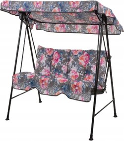 3 személyes virágmintás kerti hinta Patio Tora napellenzővel