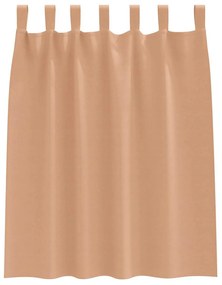 Függönyök függönyökkel 2 pcs Világosbarna 140x140cm Poliészter