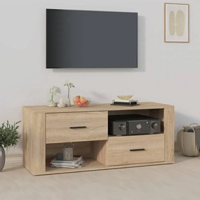 Sonoma tölgyszínű szerelt fa tv-szekrény 100 x 35 x 40 cm