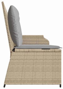 Kerti pad párnával Bézs Poli rattan