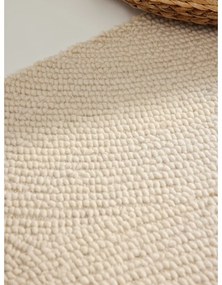 Világos natúr színű kézi szövésű gyapjú futószőnyeg 80x300 cm Eleni Natural White – Hanse Home