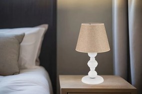 Fém éjjeli lámpa, bézs-fehér, 20 cm – TR390FLH2689