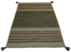 Antique Kilim zöld-barna pamut szőnyeg, 120 x 180 cm - Floorita