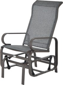 Outsunny Hinta Szék Kert Hinta Szék Pihenőszék Kerti Fém Hinta Szék Teraszra Erkélyre Textiline Szürke 60 x 73 x 104 cm | Aosom