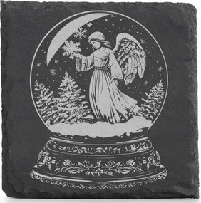 Kő alátét x4 Bögre Hó angyalka karácsonyi gömb alátét