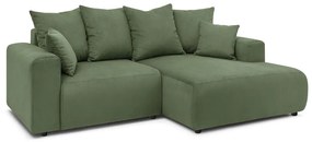 Zöld bársony sarokkanapé Enjoy – Bobochic Paris