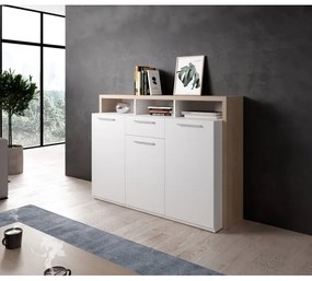 Komód LEBY sonoma tölgy/fehér