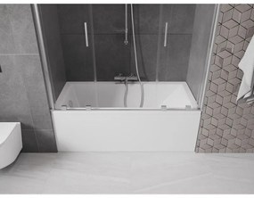 Mexen Velar Duo, 2 szárnyas eltolható kádparaván 150 x 150 cm, 8mm átlátszó üveg, króm profil, 896-150-000-02-01