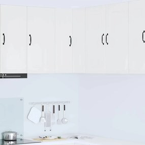 Fali konyhaszekrény Magas Fényű Fehér 57 x 57 x 80 cm Faanyag