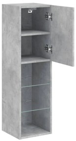 betonszürke TV-szekrény LED-lámpákkal 30,5 x 30 x 102 cm