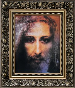 Vászonkép 35x30 Jézus Krisztus Torinói Lepel Arany Díszített Keret