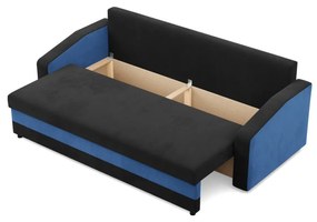 Hewlet kanapéágy, szövet anyag, hab töltet, fekete - kék