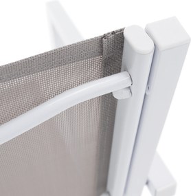 Kerti rakásolható szék, fehér acél/világosszürke, DORIO