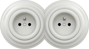 Kliklap - Dupla retro fali dugalj kerettel, 230 V, fehér